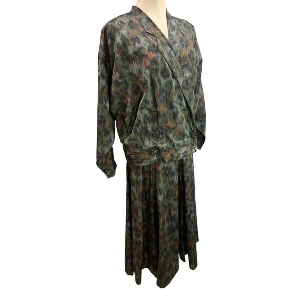 Large Vintage 1980s Womens 3 Piece Outfit Skirt Blouse Jacket Handmade